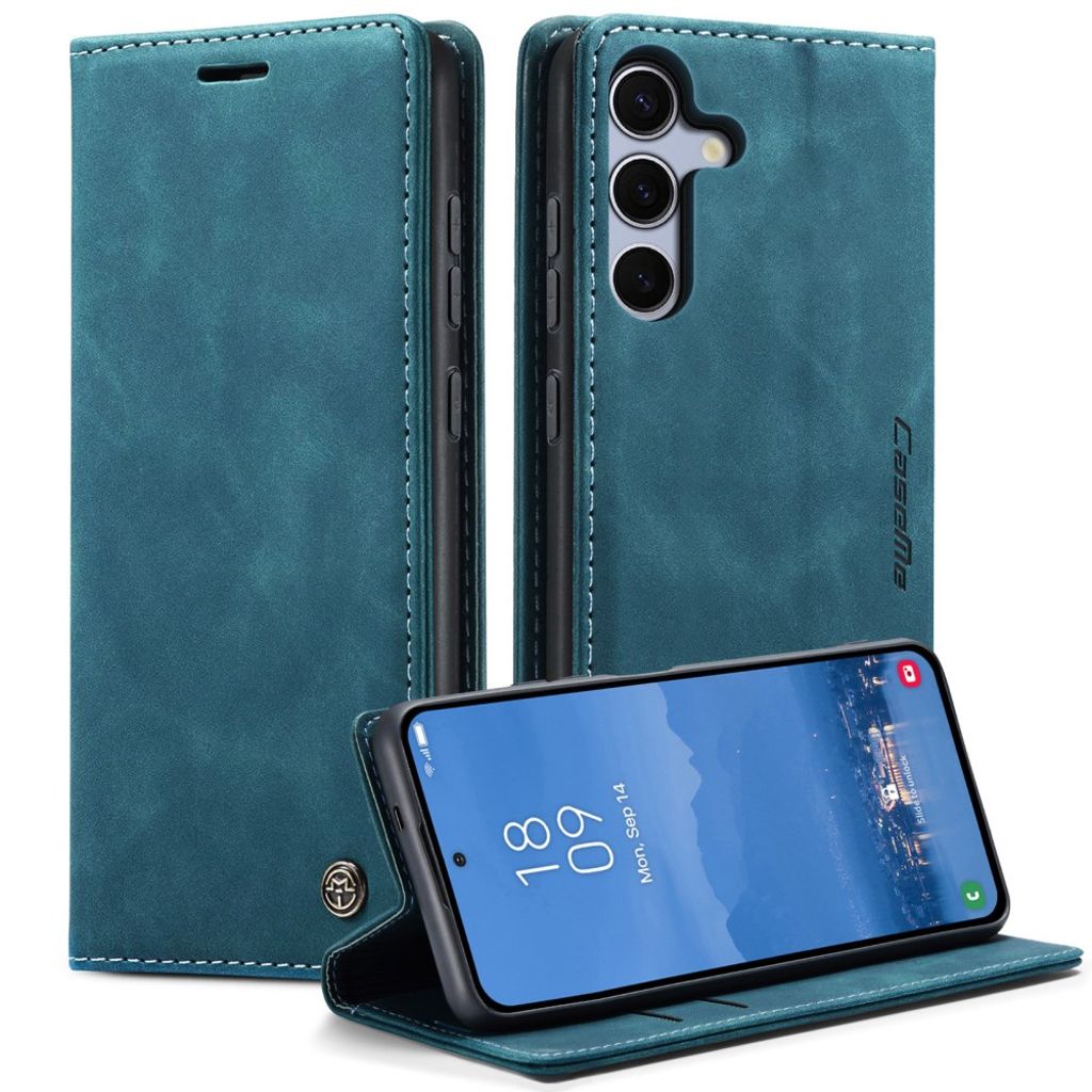 CASEME Samsung Galaxy S25 FE plånboksfodral with kortfack – blå