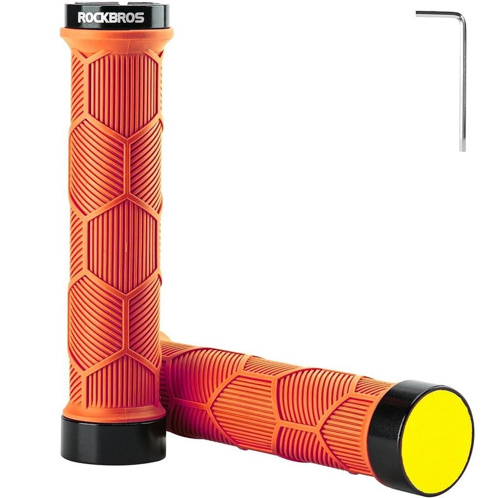 Rockbros bicycle grips with reflector - orange