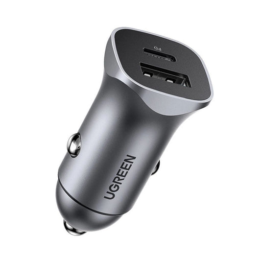 Ugreen car laddare USB-C / USB-A, 24W, PD, QC - grå