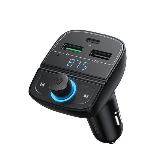 Ugreen FM Transmitter / car laddare 2x USB-A, 1x USB-C, Bluetooth 5.0, MP3, TF, micro SD, 4.8A