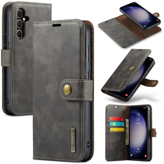 DG.MING Samsung Galaxy S24 FE Detachable Wallet Case - Gray