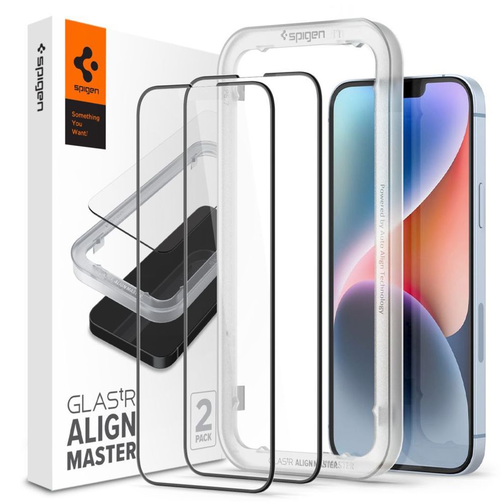 Spigen ALM Glass FC Skärmskydd 2-pack for iPhone 13/13 Pro/14/16e/17e