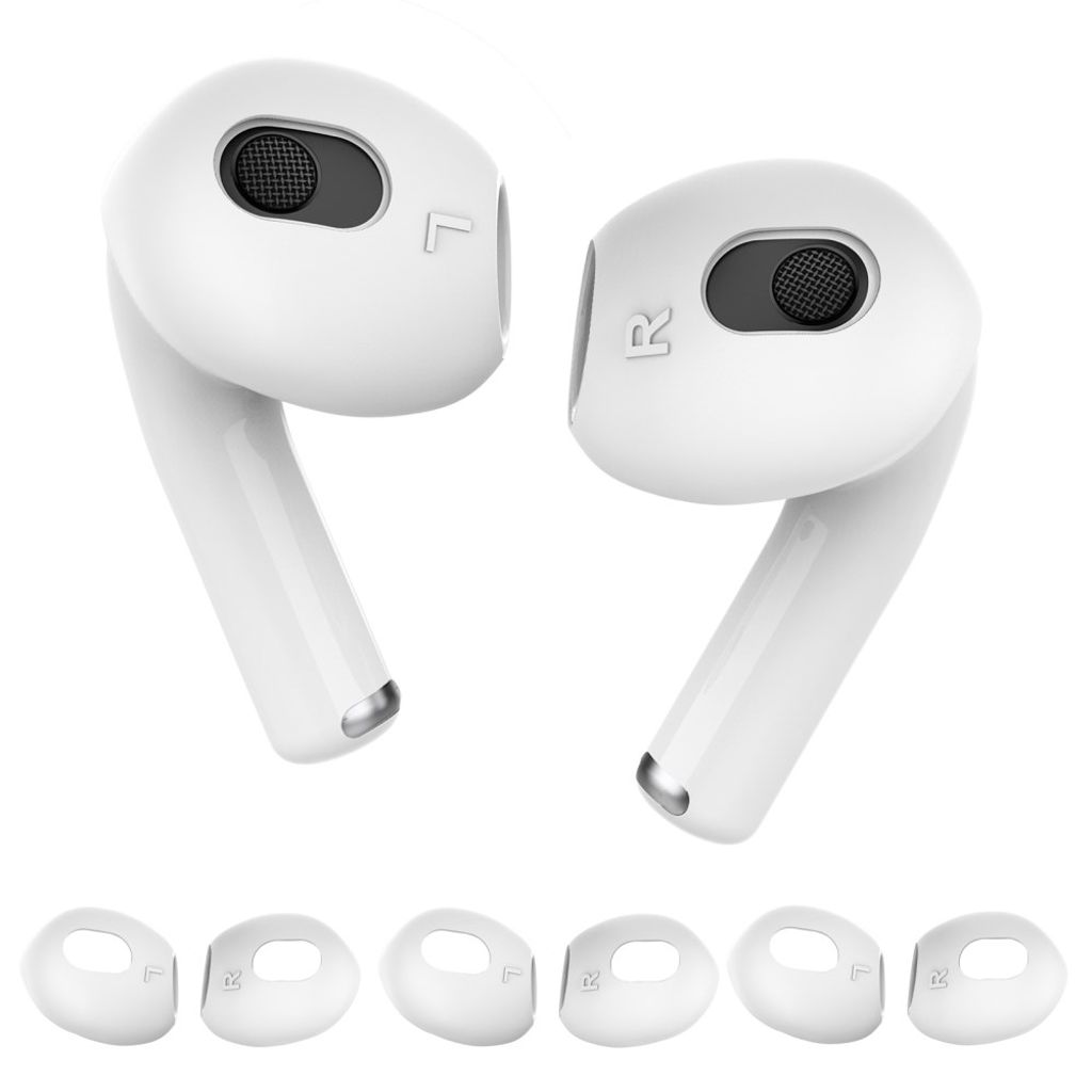 AHASTYLE Apple AirPods 3 silicone cover, 3 pairs - White