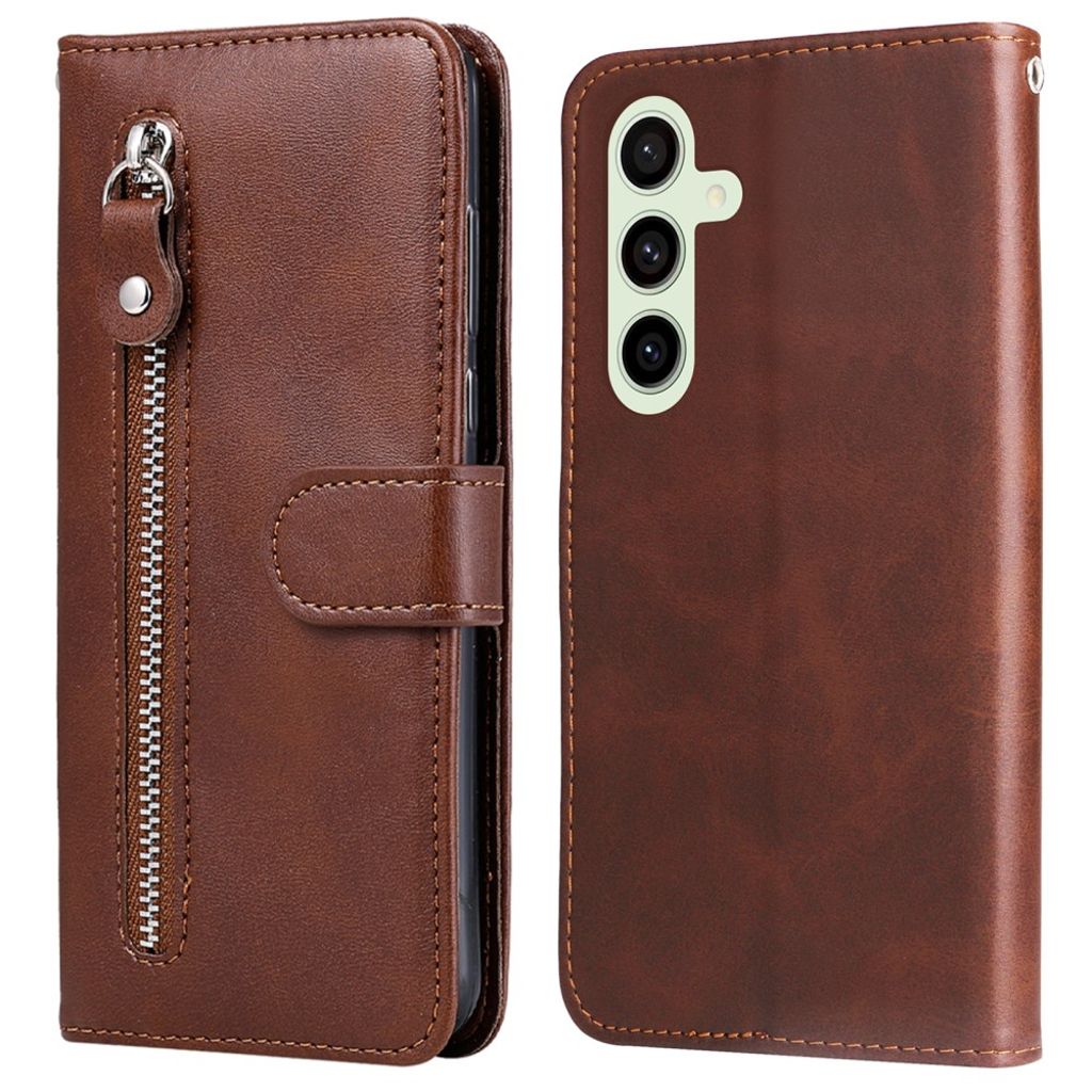 Samsung Galaxy S24 FE plånboksfodral – brun