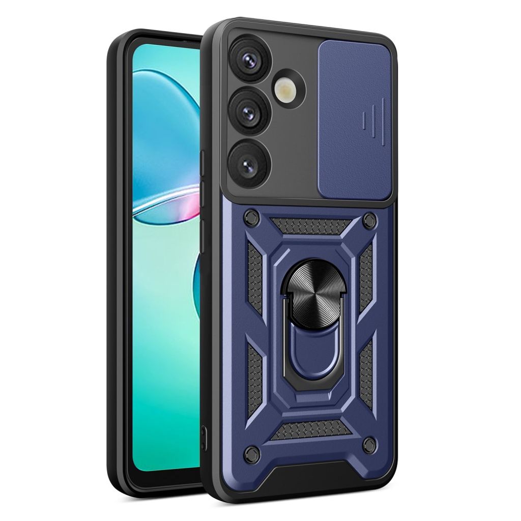 Samsung Galaxy S25 Plus skal with Camera fodral and stativ – blå