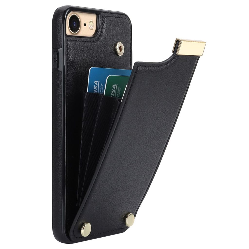 iPhone SE (2022) etc. Skal with card holder - Black