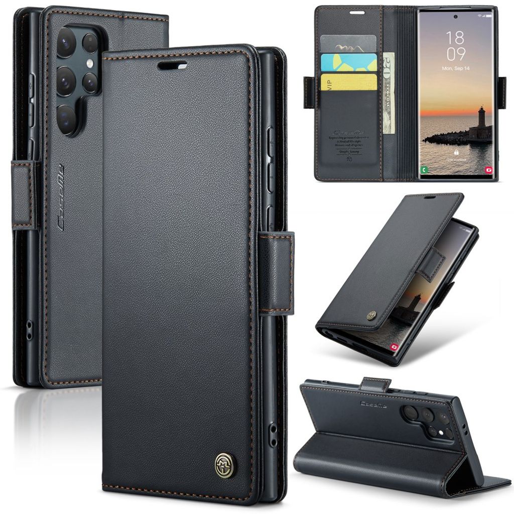 CASEME Samsung Galaxy S25 Ultra plånboksfodral – svart
