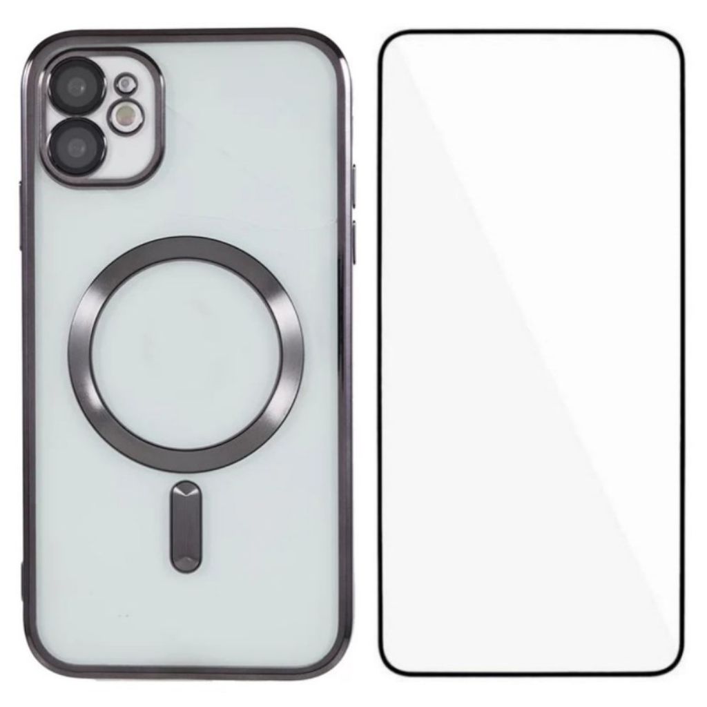 IPhone 11 MagSafe Compatible skal with skärmskydd – svart