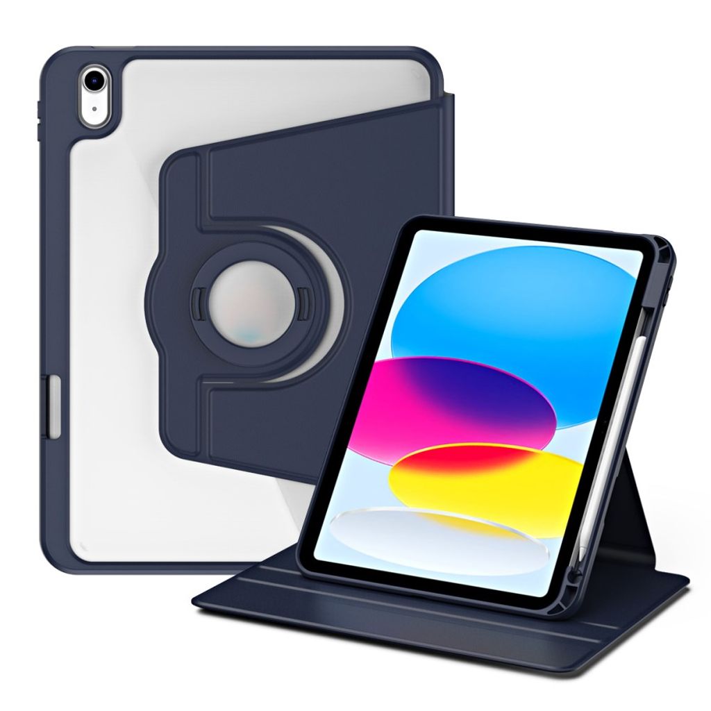 iPad 10.9" 2022 / iPad 11" 2025 Cover med roterbart stativ - Dark Blue