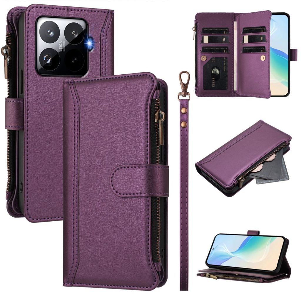 Xiaomi 15T Pro fodral with 9 kortfack – lila