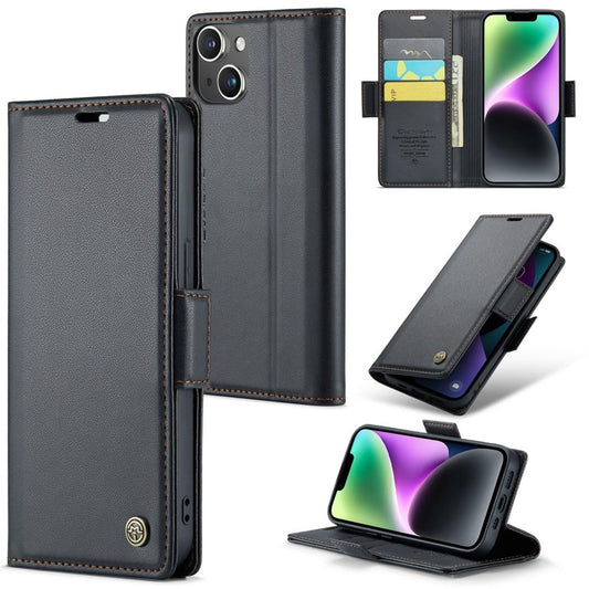CASEME iPhone 14 Wallet Cover RFID Blocking Card Holder - Black