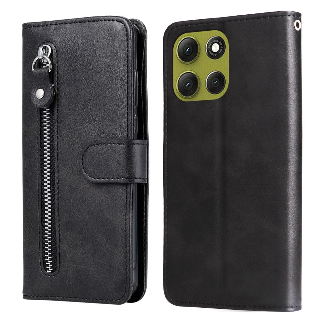Motorola Moto G86 Power 5G etc. fodral with Zipper Pocket – svart