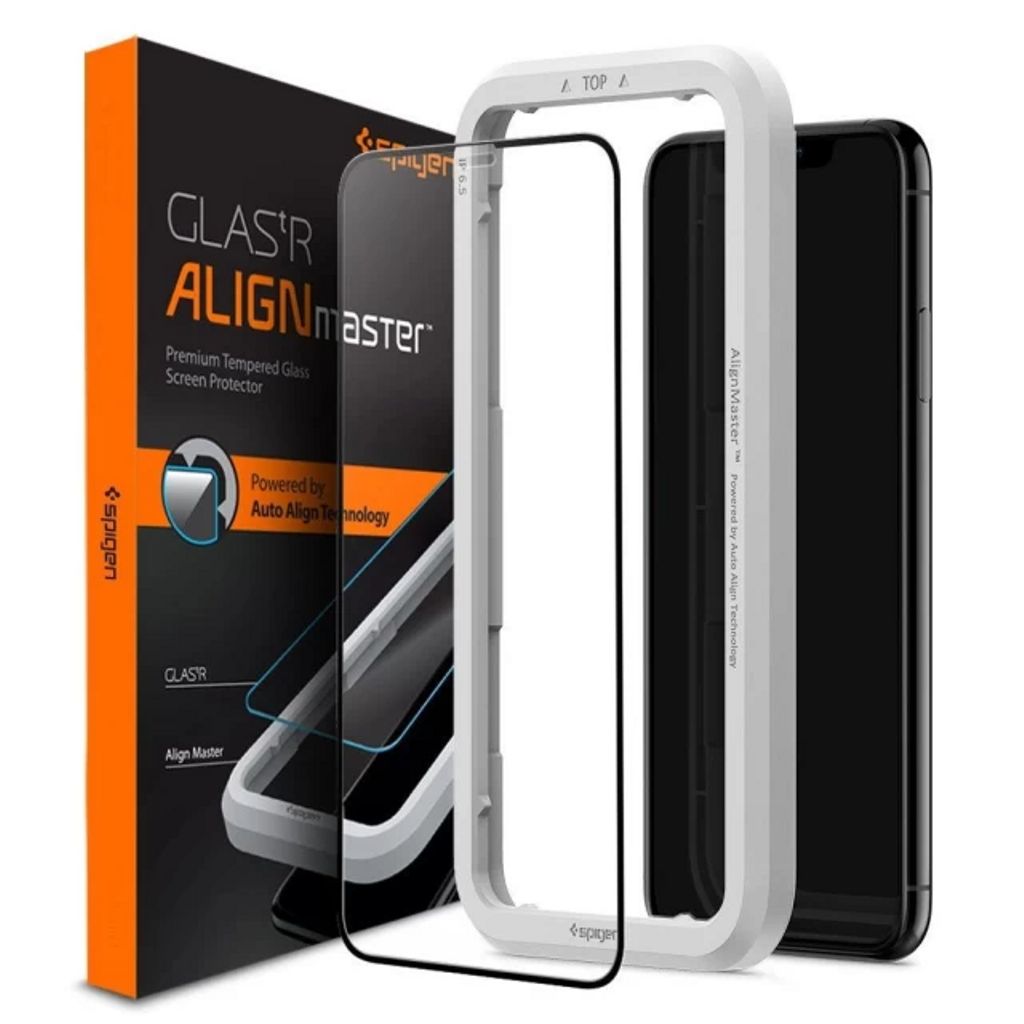 Spigen Glass FC AlignMaster skärmskydd iPhone 11 - svart