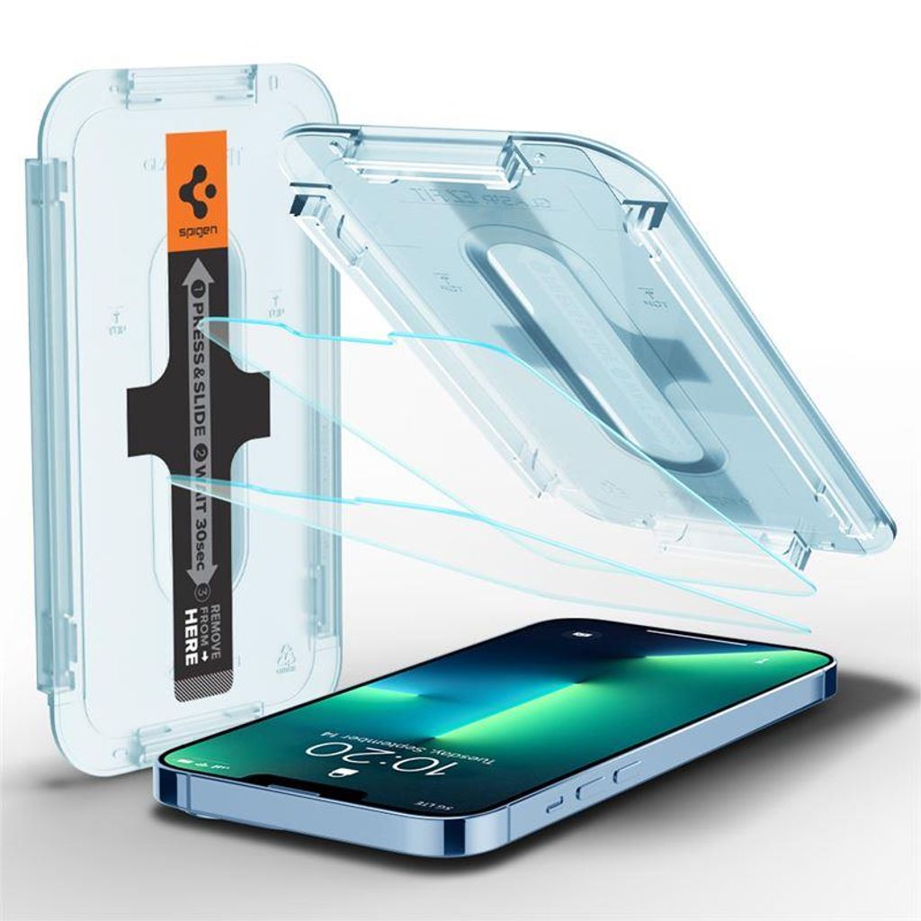 Spigen iPhone 13 Pro Max Tempered Glass Privacy Skärmskydd Glas.Tr "Ez Fit", 2-Pack