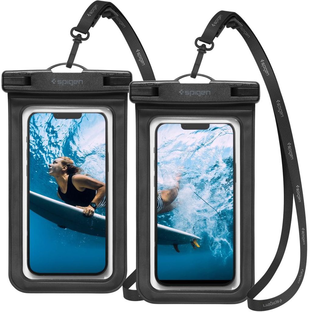 Spigen A601 Universal Waterproof skal , 2-pack – svart