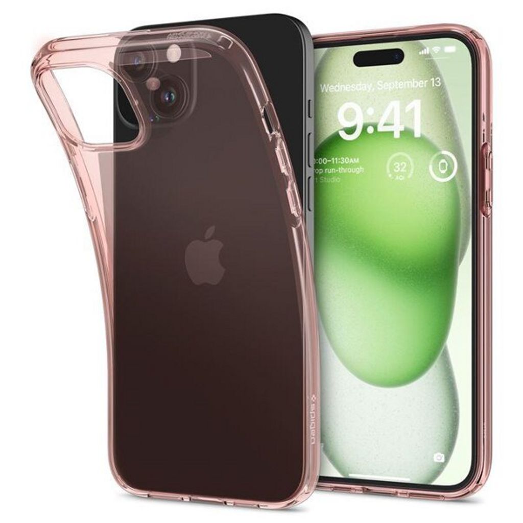 Spigen iPhone 15 Plus Crystal Flex Skal - Rose Crystal