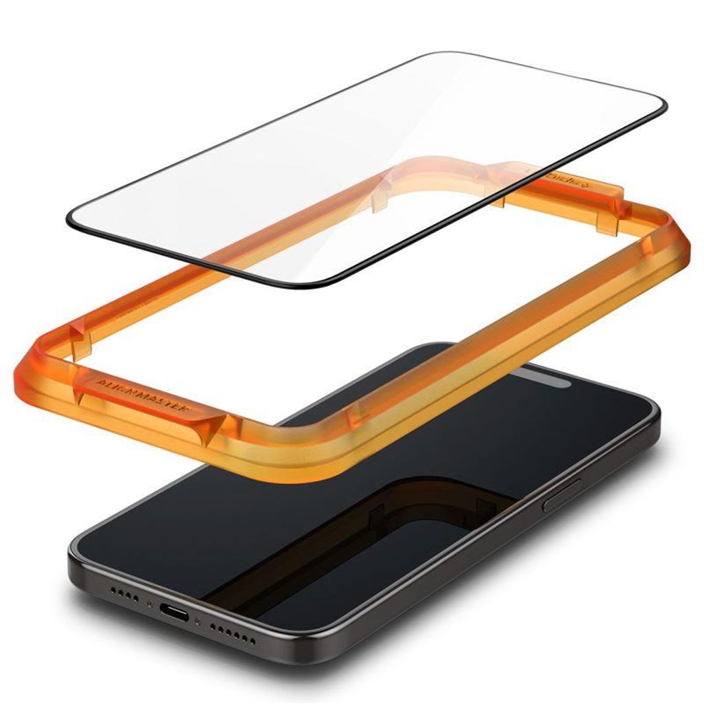 Spigen iPhone 15 Plus Tempered Alm Glass Fc - 2-Pack - Black