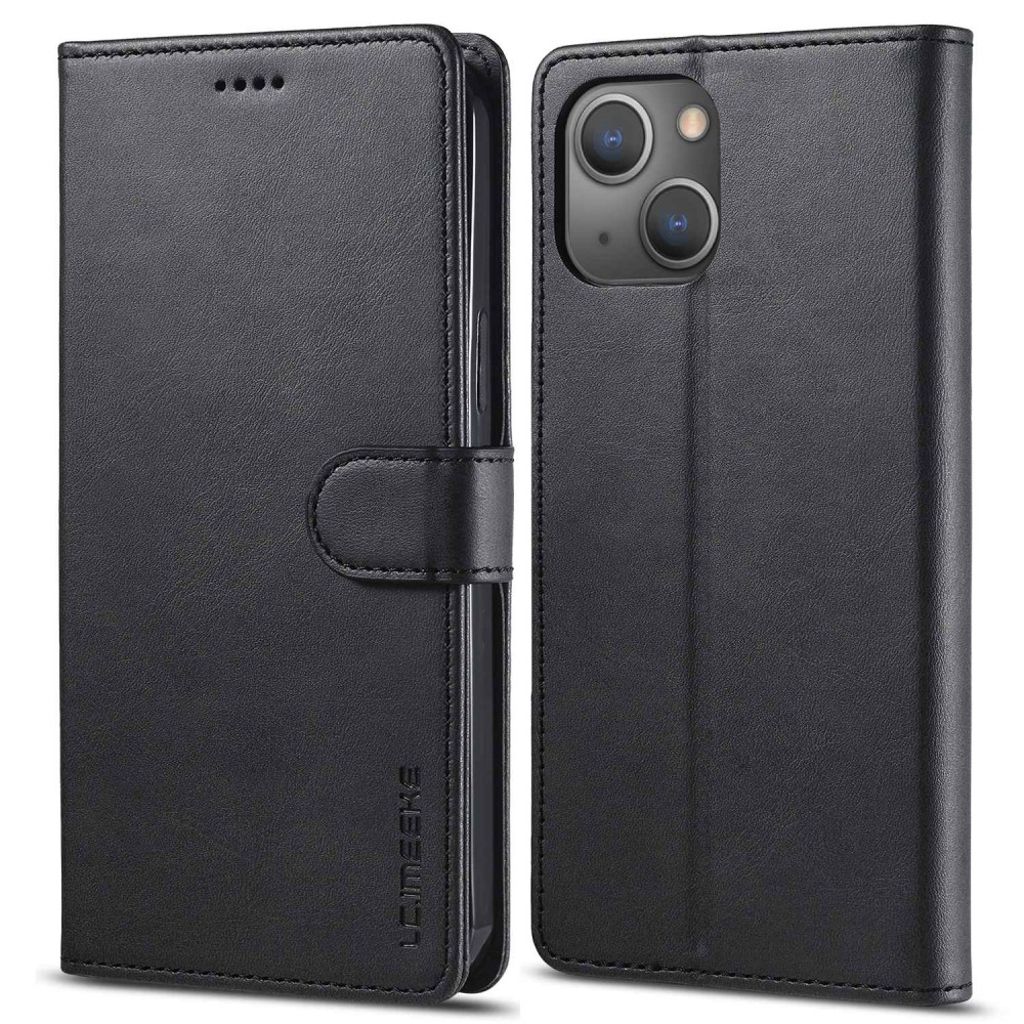 LC.IMEEKE iPhone 14 Wallet Fodral Stand PU Leather - Black