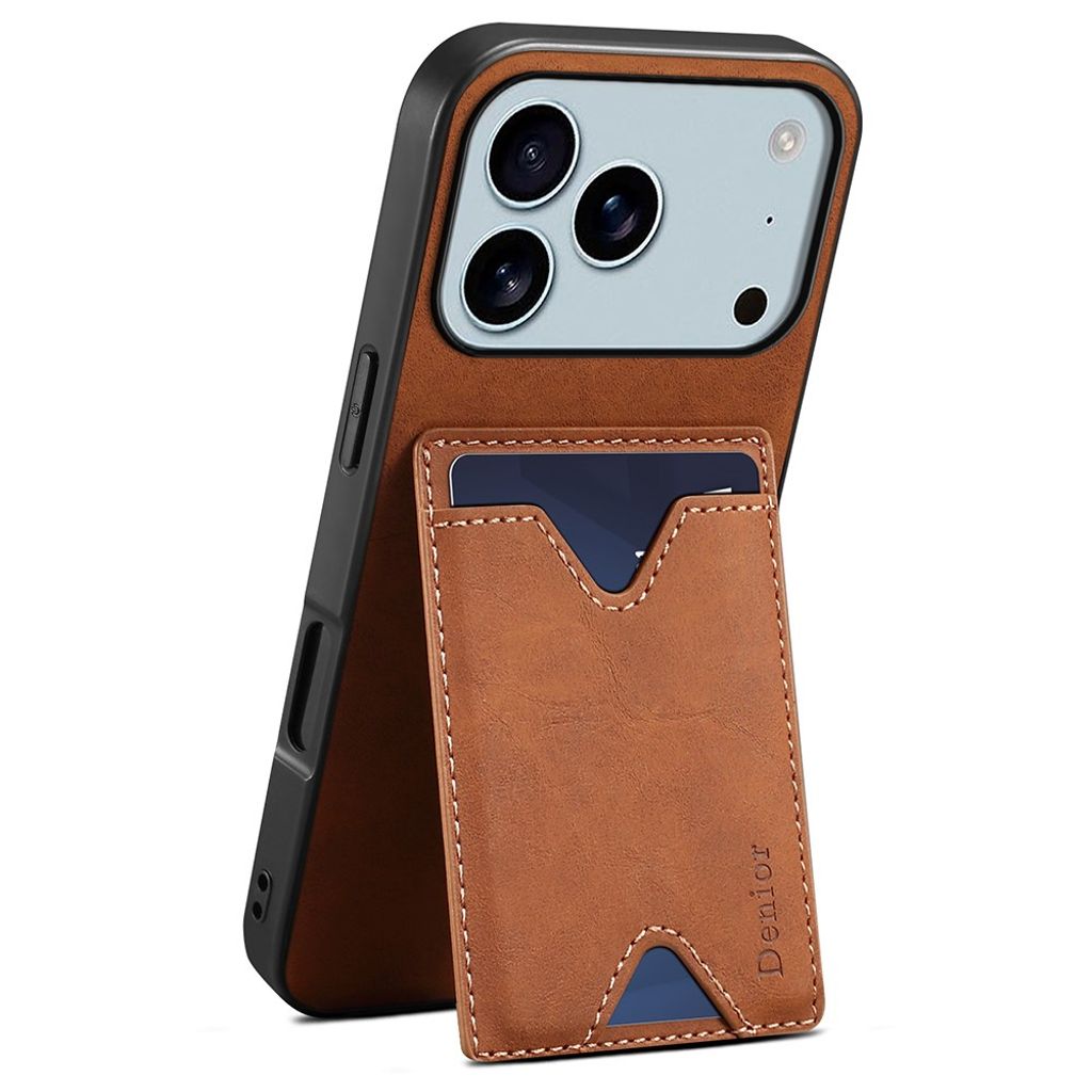 DENIOR iPhone 17 Pro Max skal with stativ - brun