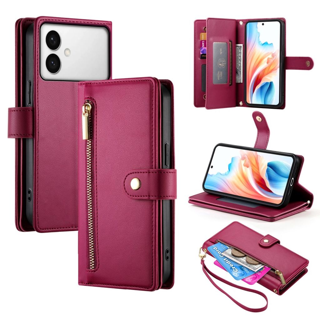 Samsung Galaxy S26 Edge plånboksfodral Detachable Straps – röd