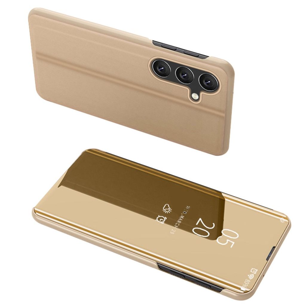 Samsung Galaxy S25 FE fodral with stativ – guld