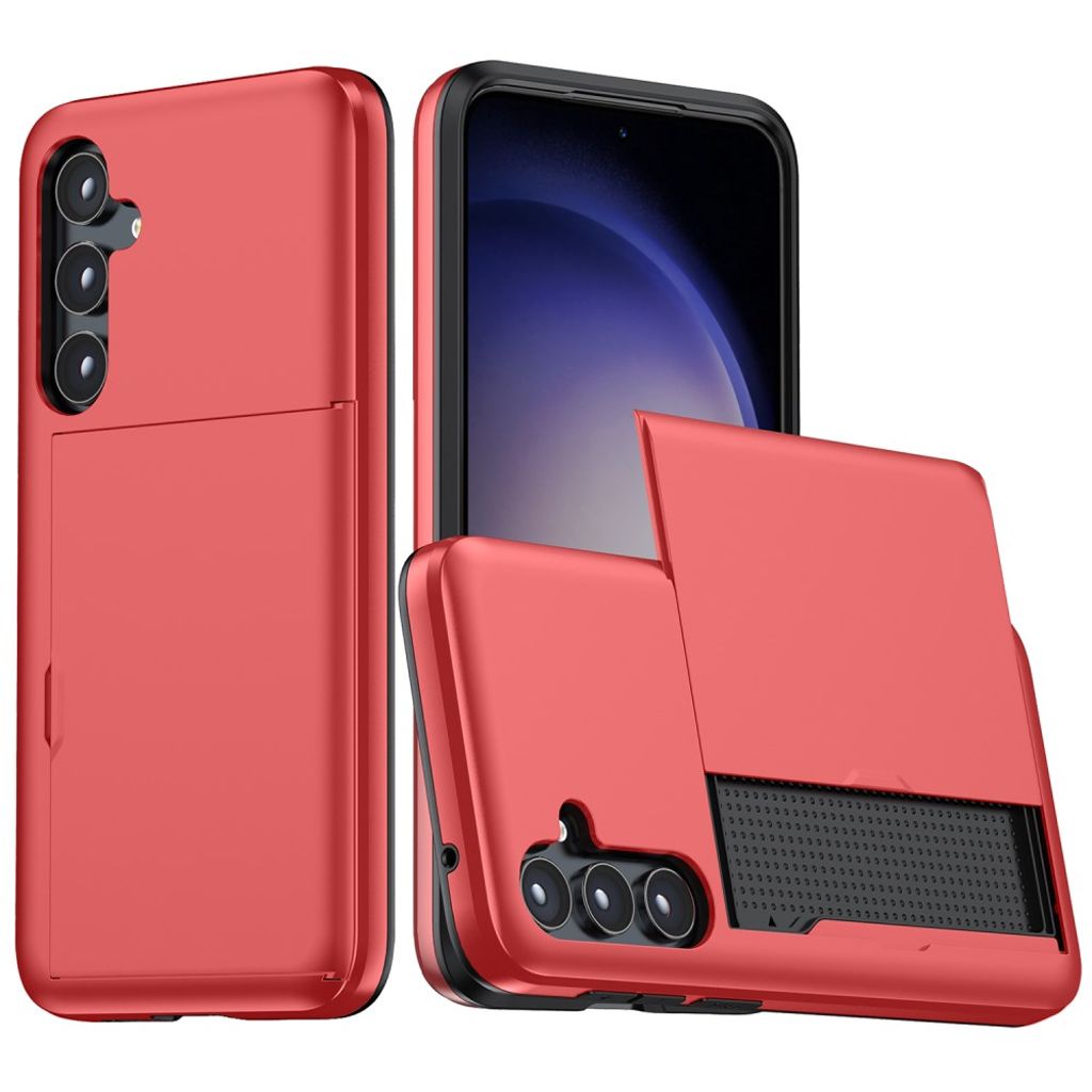 Samsung Galaxy S24 case with slide card holder - Red