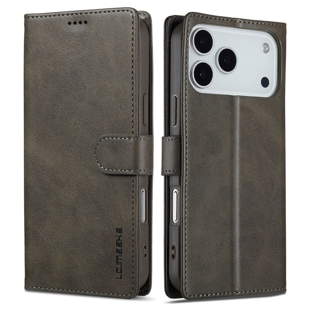 LC.IMEEKE iPhone 17 Pro Wallet Fodral with Stand - Grey