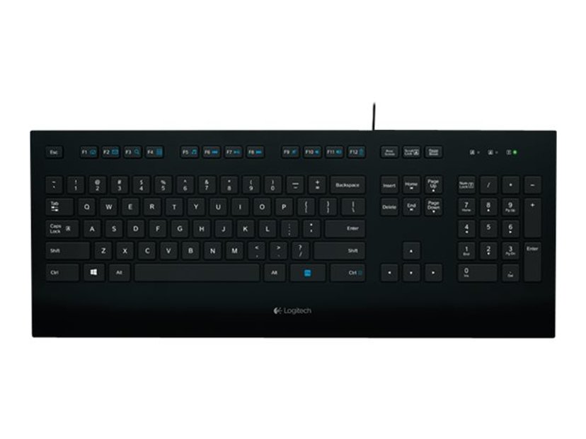 Logitech Corded Keyboard K280e, Pan Nordic Layout - Black