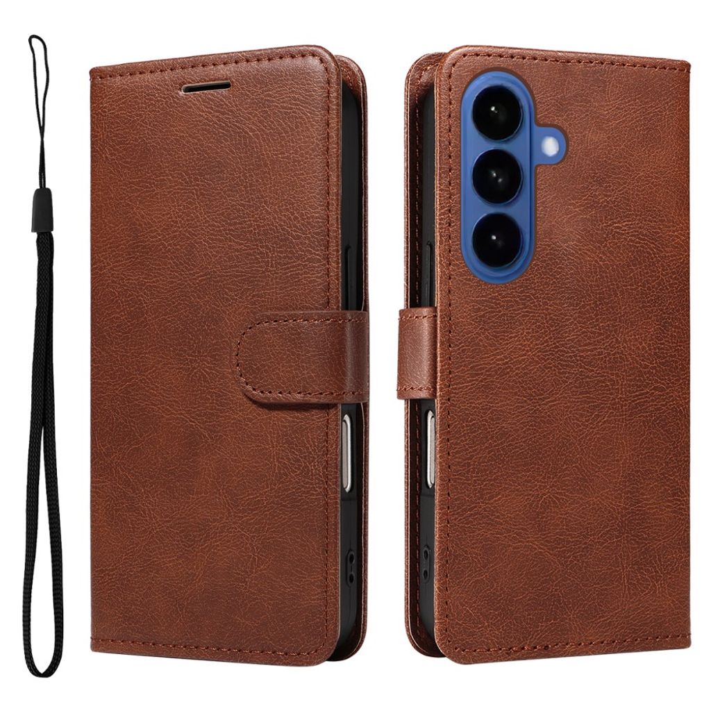 Samsung Galaxy S26 plånboksfodral with Carrying Strap – brun