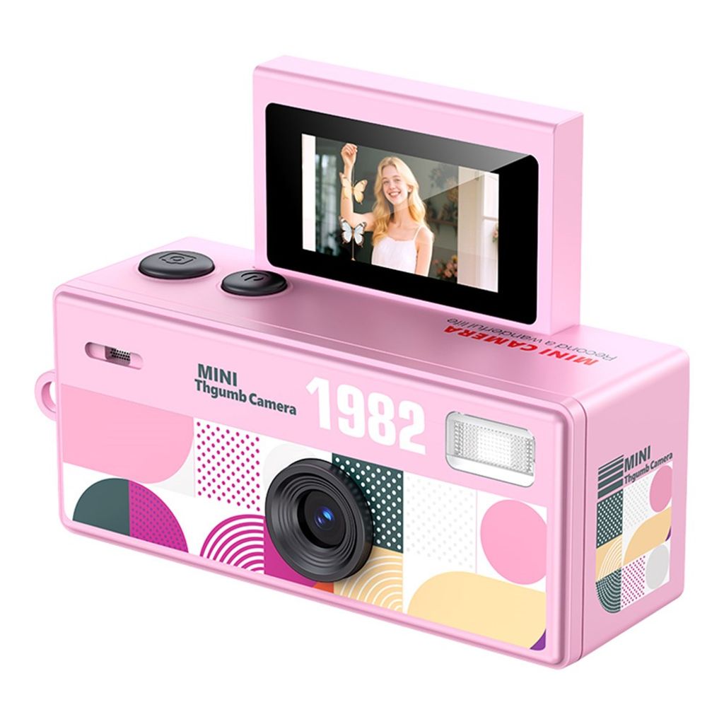LK-030 Mini Digital Camera 720P HD with Keychain and 0.96" Display – Pink