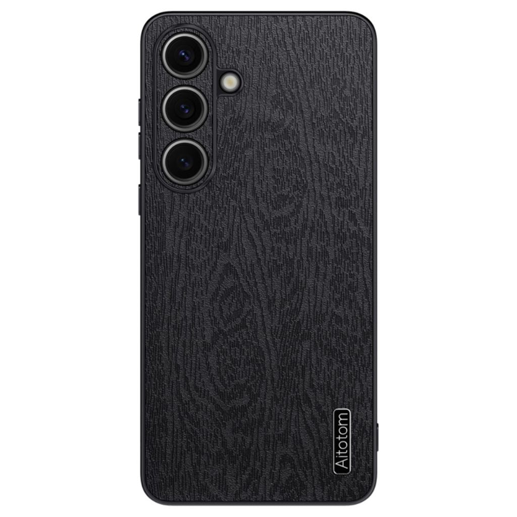 Samsung Galaxy S25 Casewith Wood Texture - Black