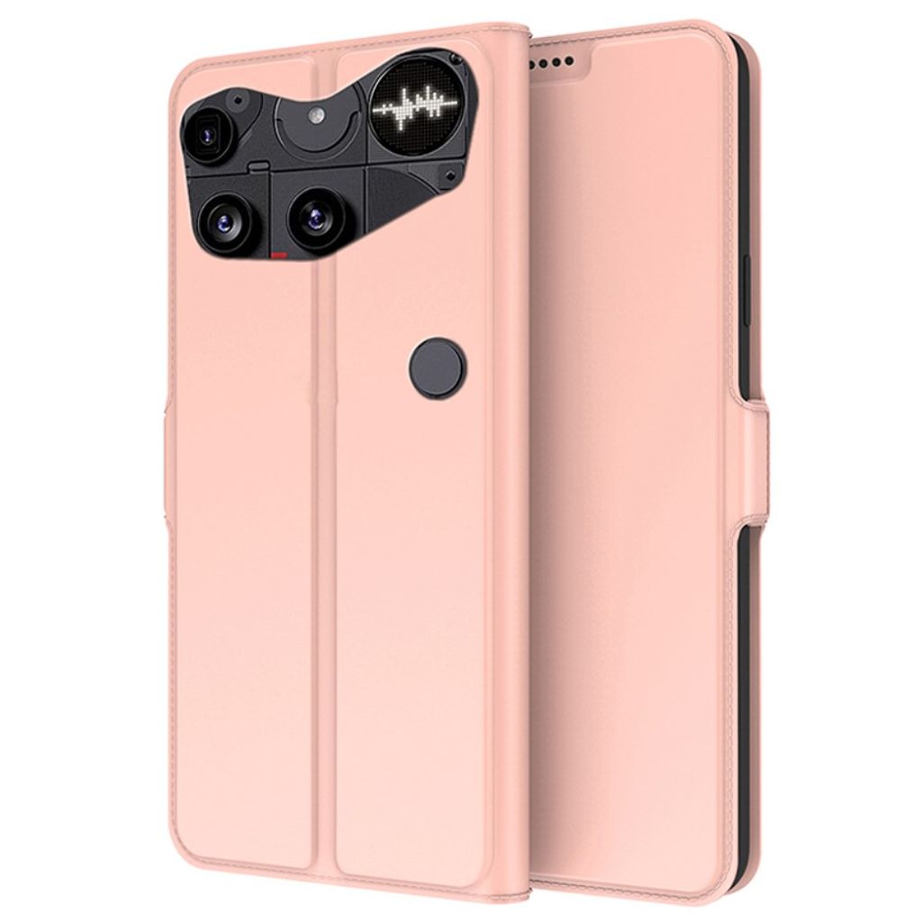 Nothing Phone (3) 5G plånboksfodral Card Holder stativ – roséguld
