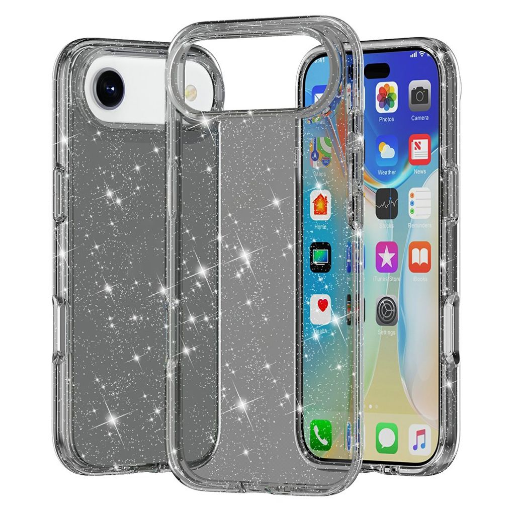 iPhone Air Glitter Skal - Black
