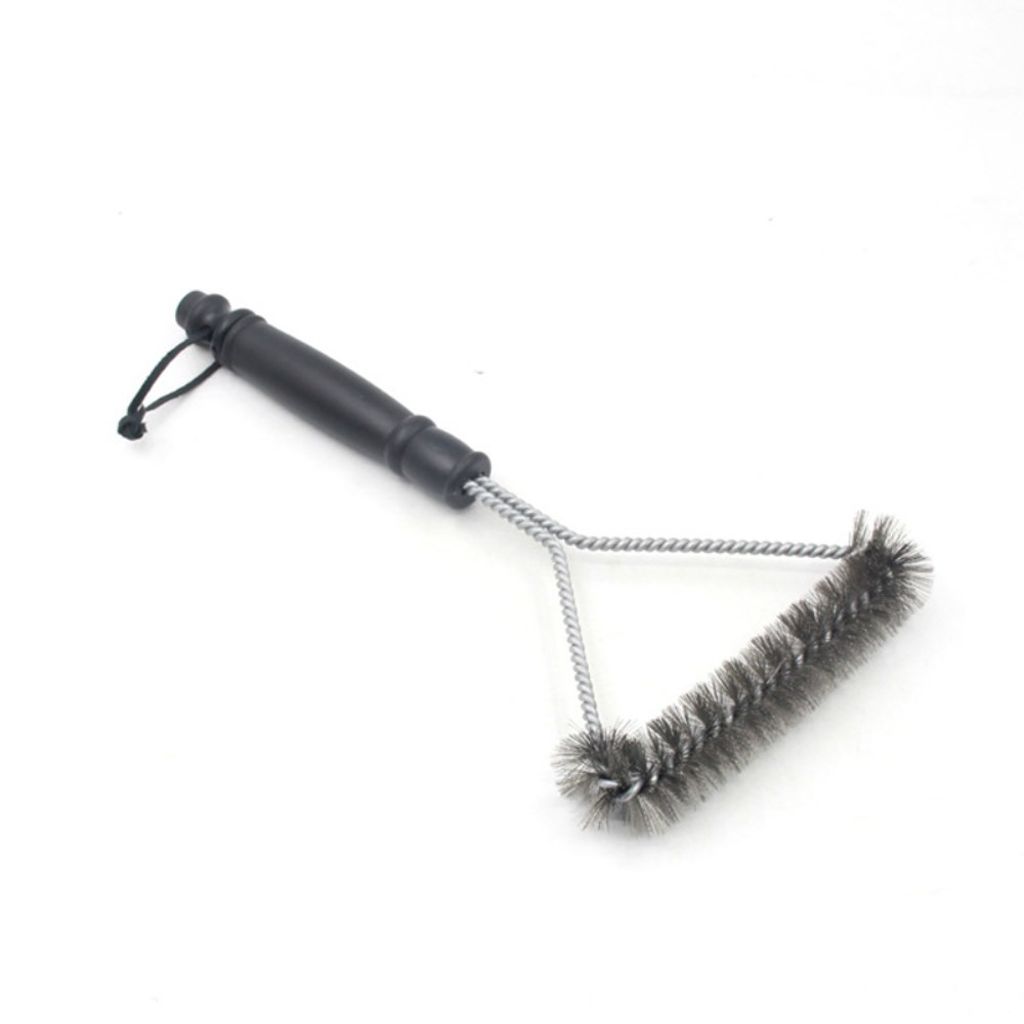 Stainless steel grill cleaning brush – black