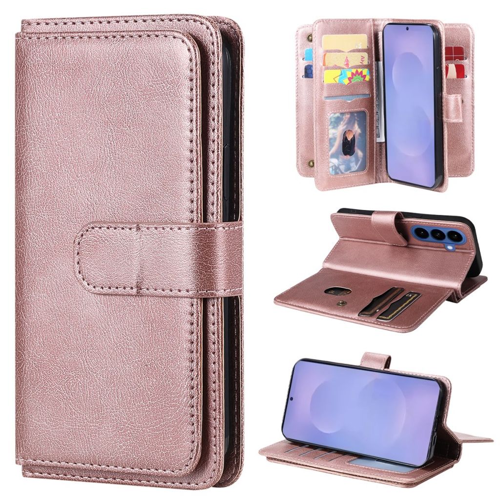 Samsung Galaxy S26 plånboksfodral 10 kortfack – roséguld