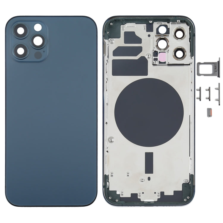 iPhone 12 Pro Complete Back Cover with Frame (No Logo) - Blue