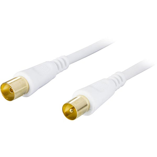 DELTACO Antenna cable, 75 Ohm, 10m - White