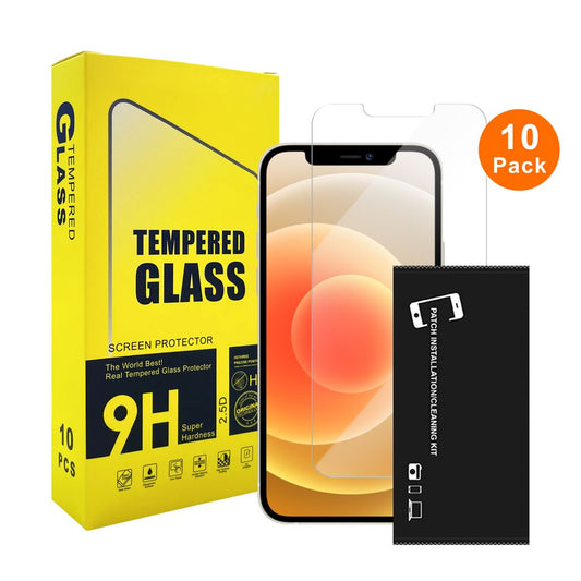 10-pack härdat glas skärmskydd för iPhone 12 Mini, Bulk