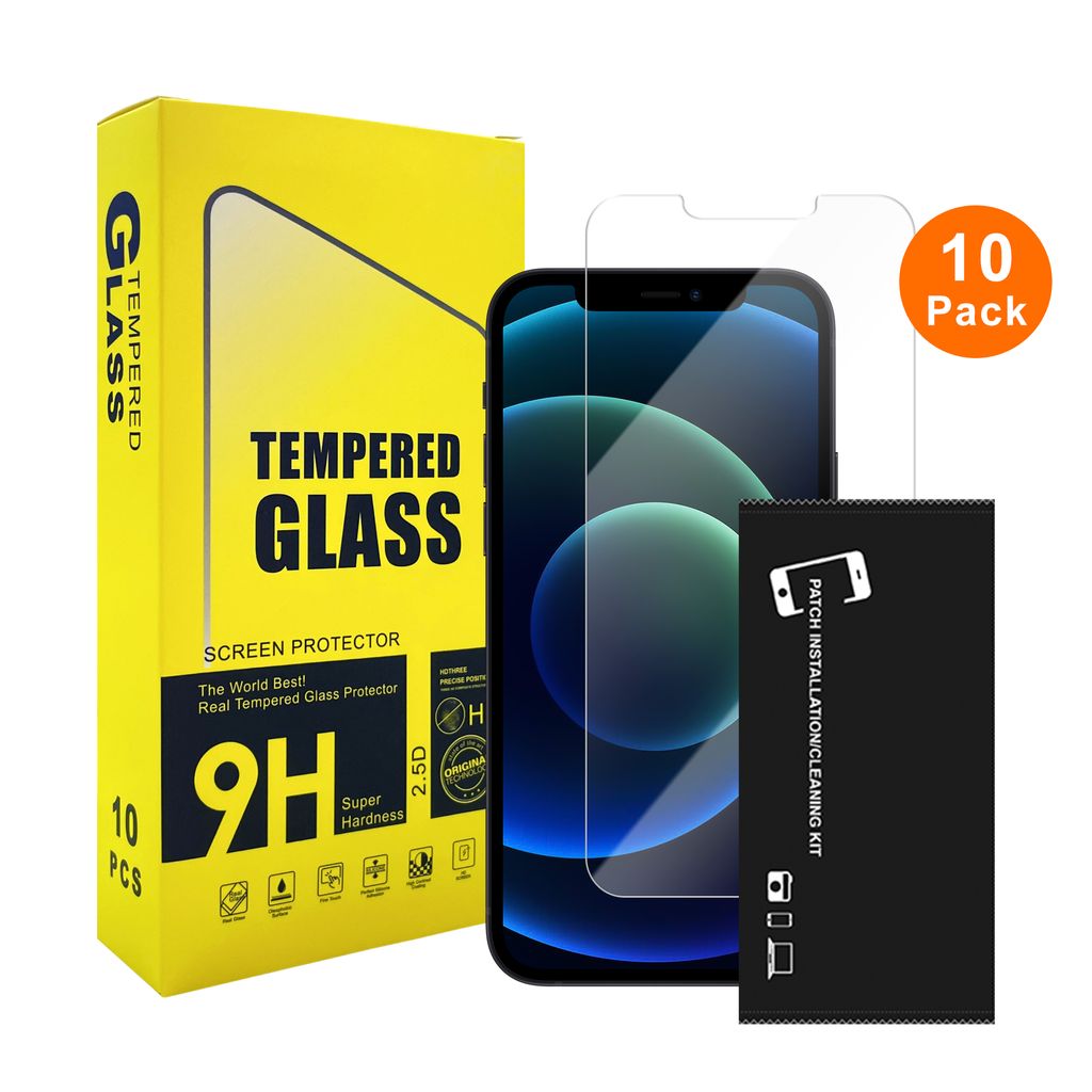 10-pack härdat glas skärmskydd for iPhone 12 Pro, Bulk
