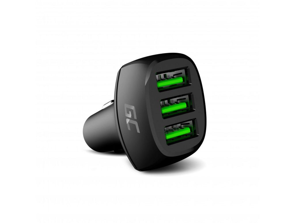 Grön Cell PowerRide 54W 3xUSB 18W car laddare med Ultra Charge fast charging technology