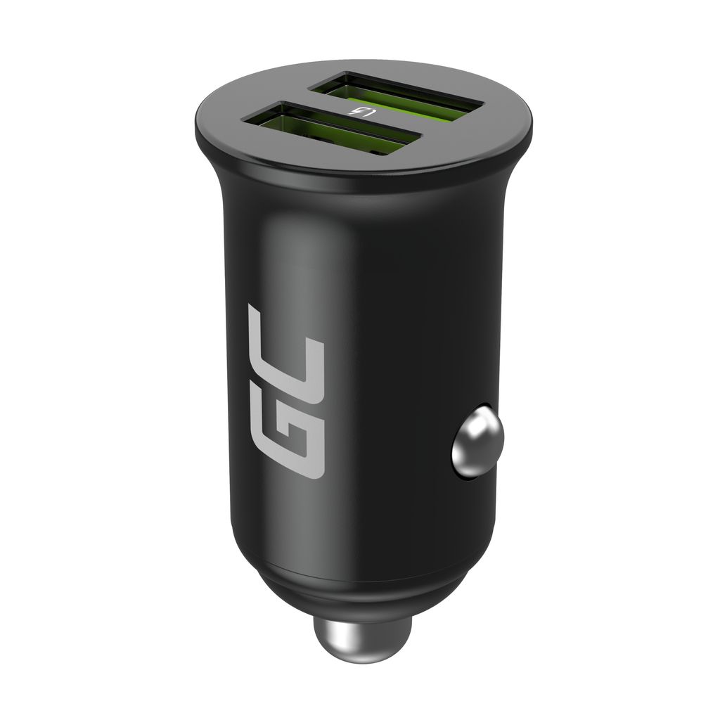 Grön Cell 36W PowerRide Nano36 Car laddare med 2x USB-A Fast Charge