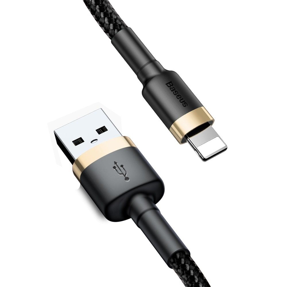 Baseus Cafule USB-A to Lightning kabel QC 3.0, 2A, 3m - guld/svart