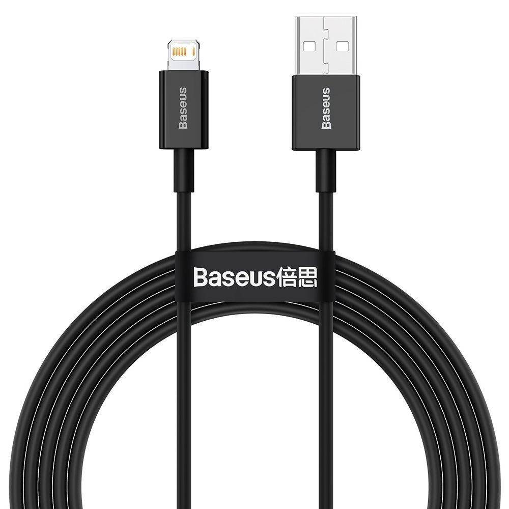 Baseus Superior Fast Charge USB-A to Lightning kabel, 2.4A, 2m - svart