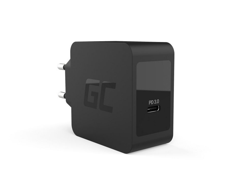 Grön Cell Charger USB-C 18W PD till Samsung Galaxy S8/S8+/S9/S9+/Note 8, iPhone X/8/8 Plus, etc