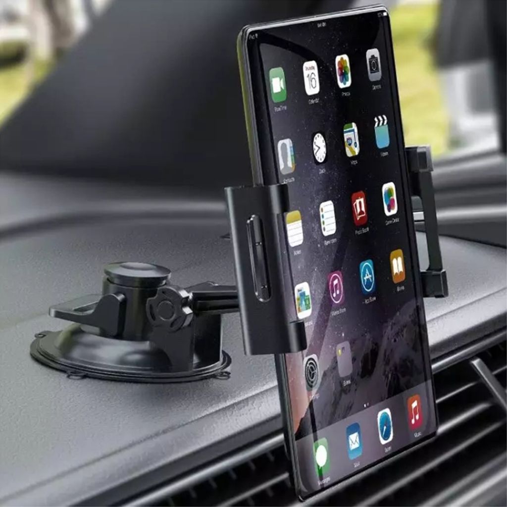 Car holder with a suction cup and a tray - Black