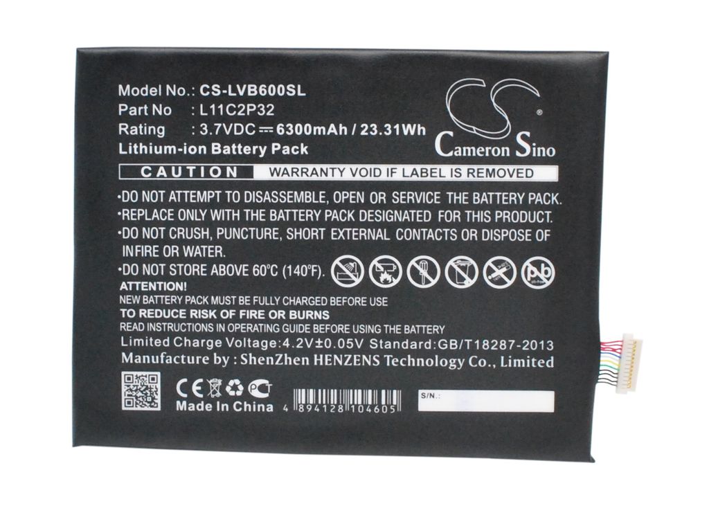 Battery for Battery L11C2P32 for Lenovo, 3.7V, 6300mAh