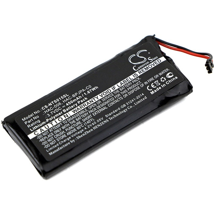 Battery for Nintendo HAC-015 et. al, 3.7V, 450mAh