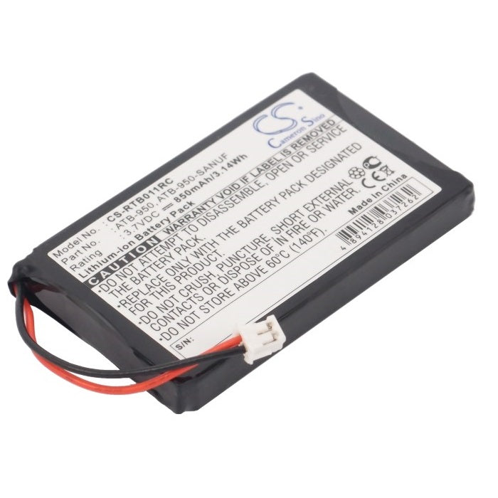 Battery for Remote control battery 40-210154-17 et. al for RTI, 3.7V, 850mAh