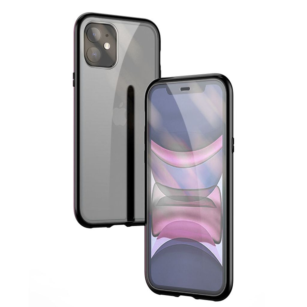 Härdat glas skal till iPhone 11 & XR – Svart