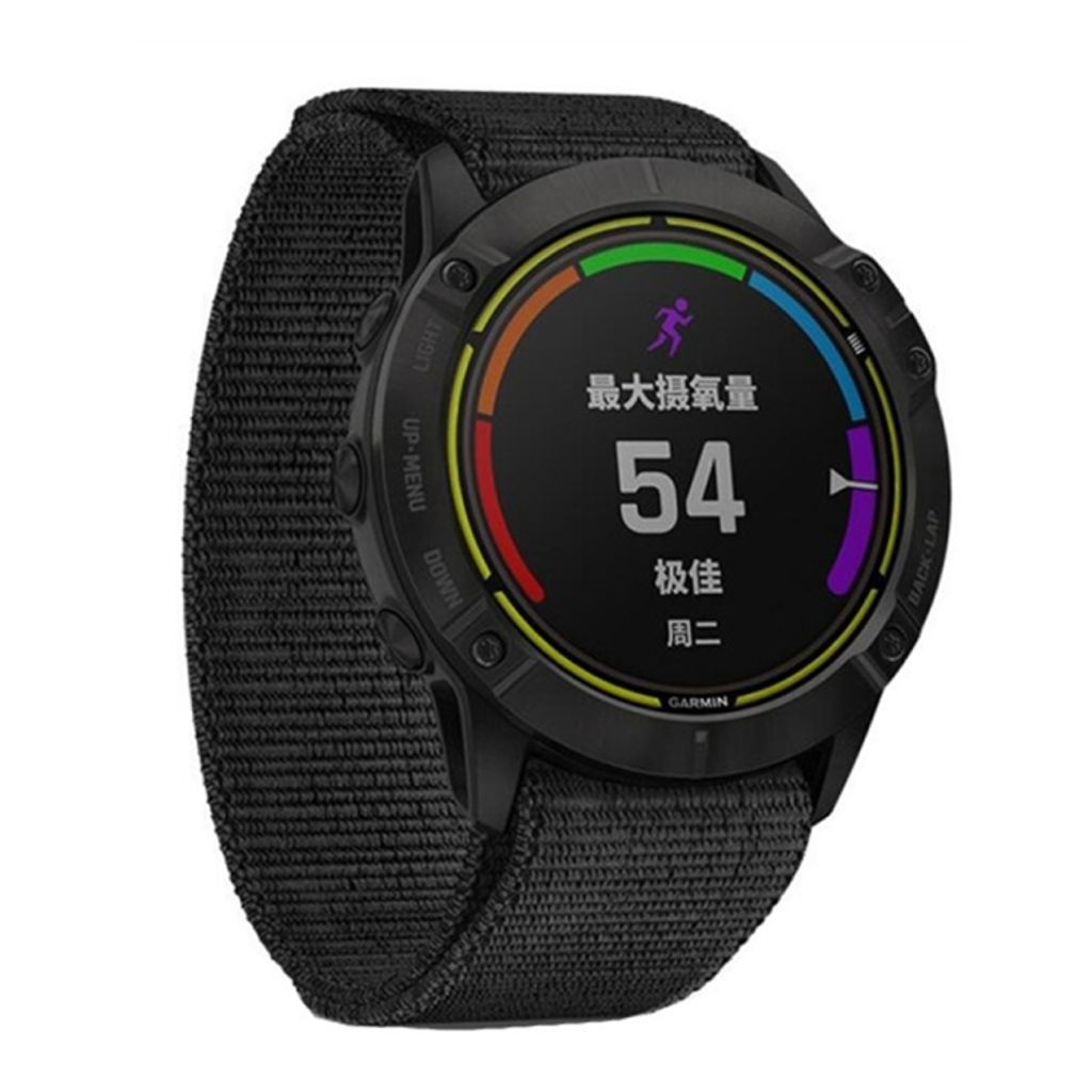 Garmin Fenix 3/5X Plus/6X/6X Pro/5X/3 HR Nylon Watch Band - Black